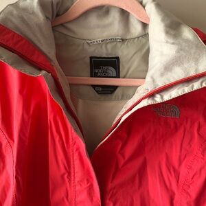 North face coral lightly used rain jacket